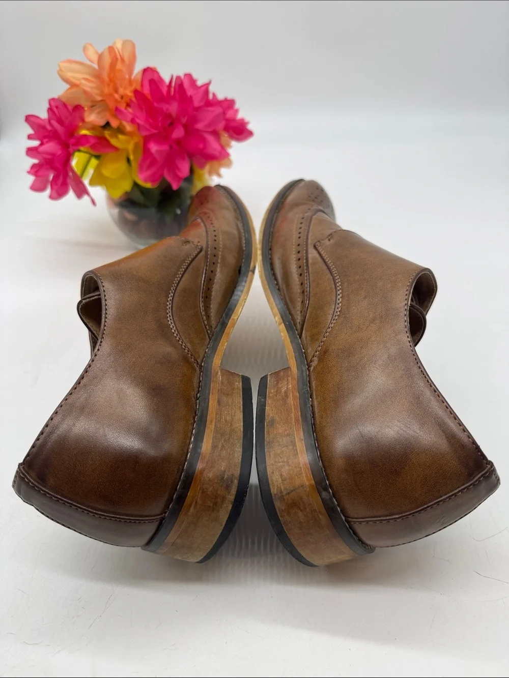 Gino Vitale Men's Double Monk Strap Brogue Dress Shoes - Brown Size 12 MS10120F